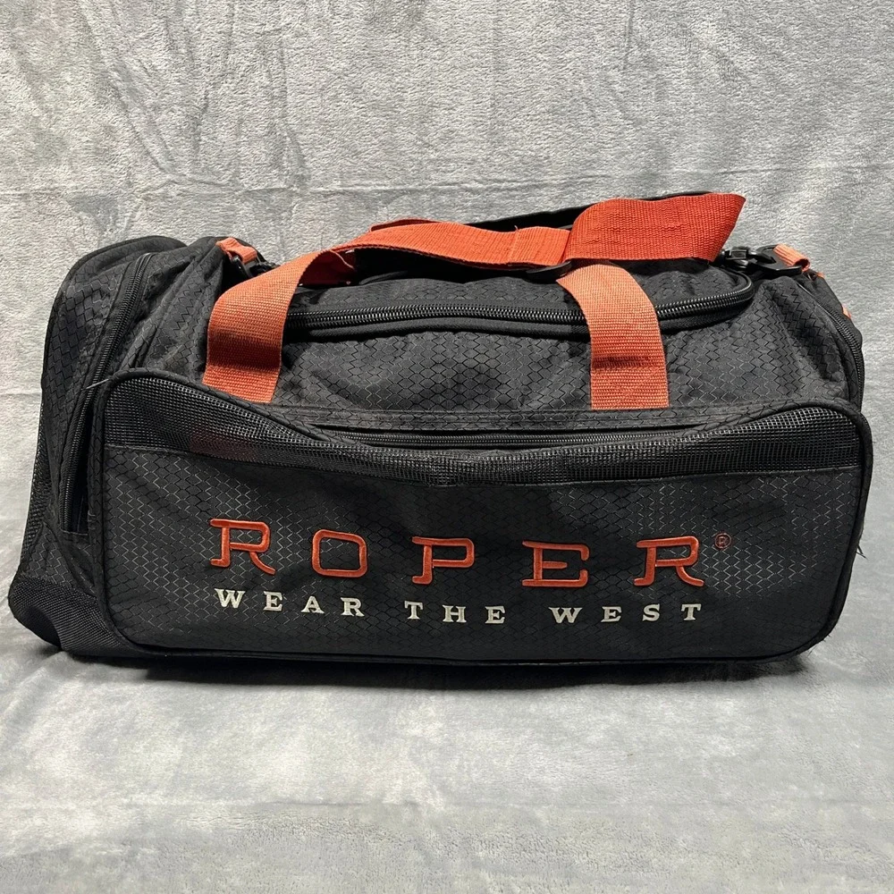 Roper Duffel Bag Large Black Orange Wear The West Western Travel Gym